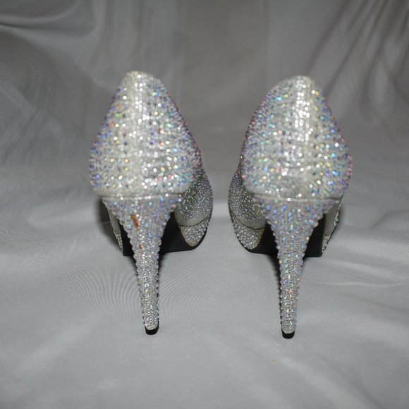 Pierre Dumas Sparkle Platform Heels Size 10 - Picture 7 of 7